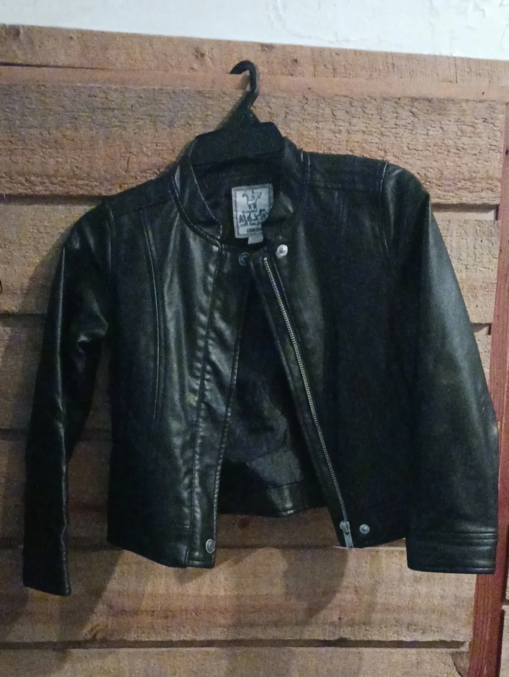 Gymboree Black Faux Leather Girls' Moto Jacket